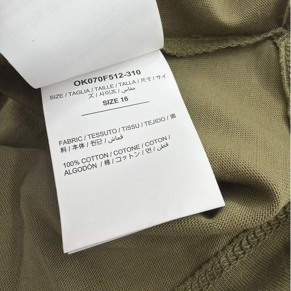 Off White Boys Army Green Scribble Graphic Basic Fit Tee Size 16